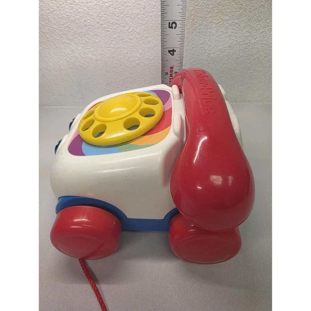 Vintage Kids Fisher Price 2000 chatter telephone pull along play phone moving